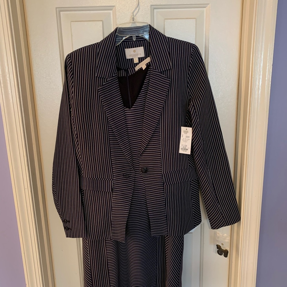 Classic Black and White Striped Blazer